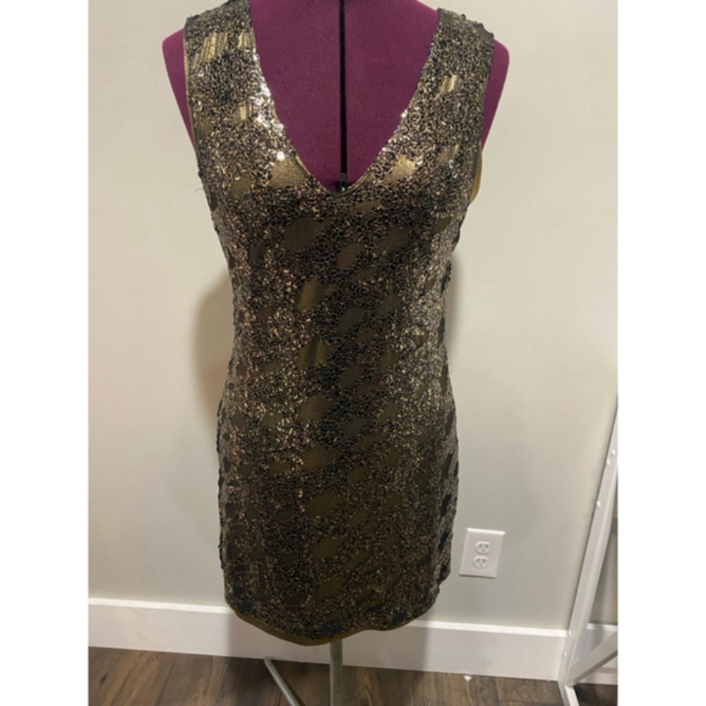 Gold Express Sequin Party Dress Small